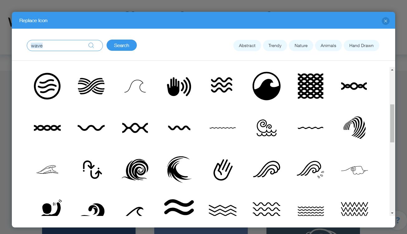 Wix Logo Maker screenshot - Wave icons