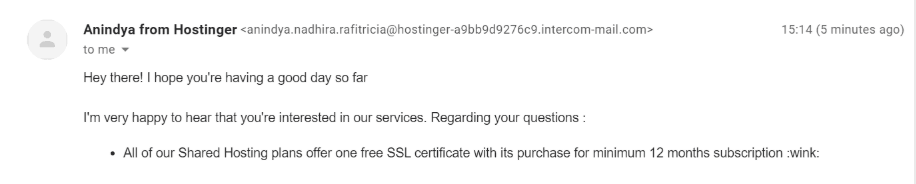 Hostinger support email