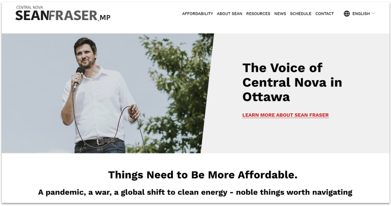 Sean Fraser political campaign website.