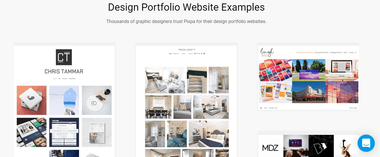 Pixpa design portfolio website examples