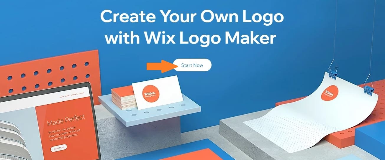 Wix Logo Maker screenshot - Start now