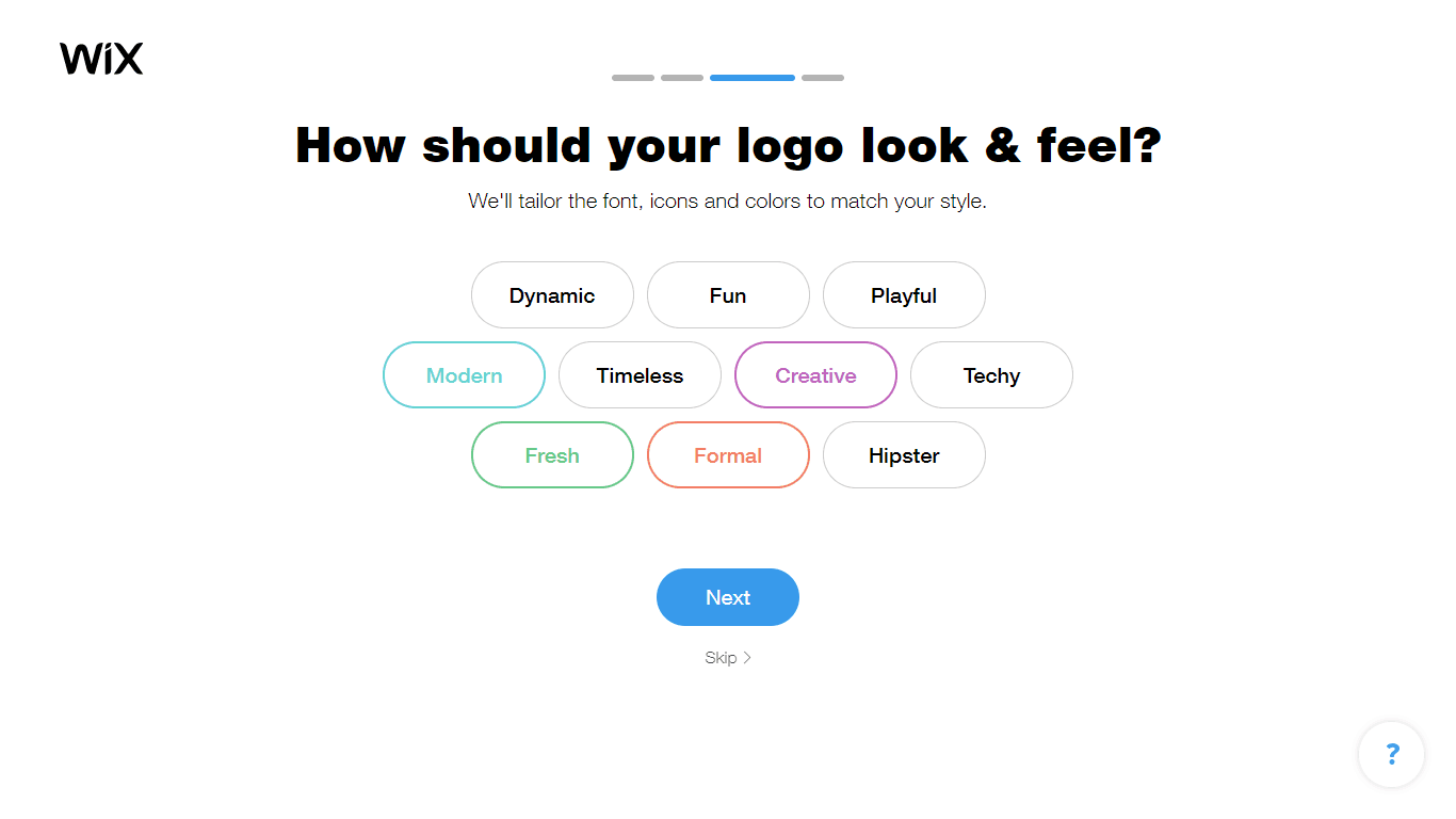 Wix Logo Maker screenshot - look & fee