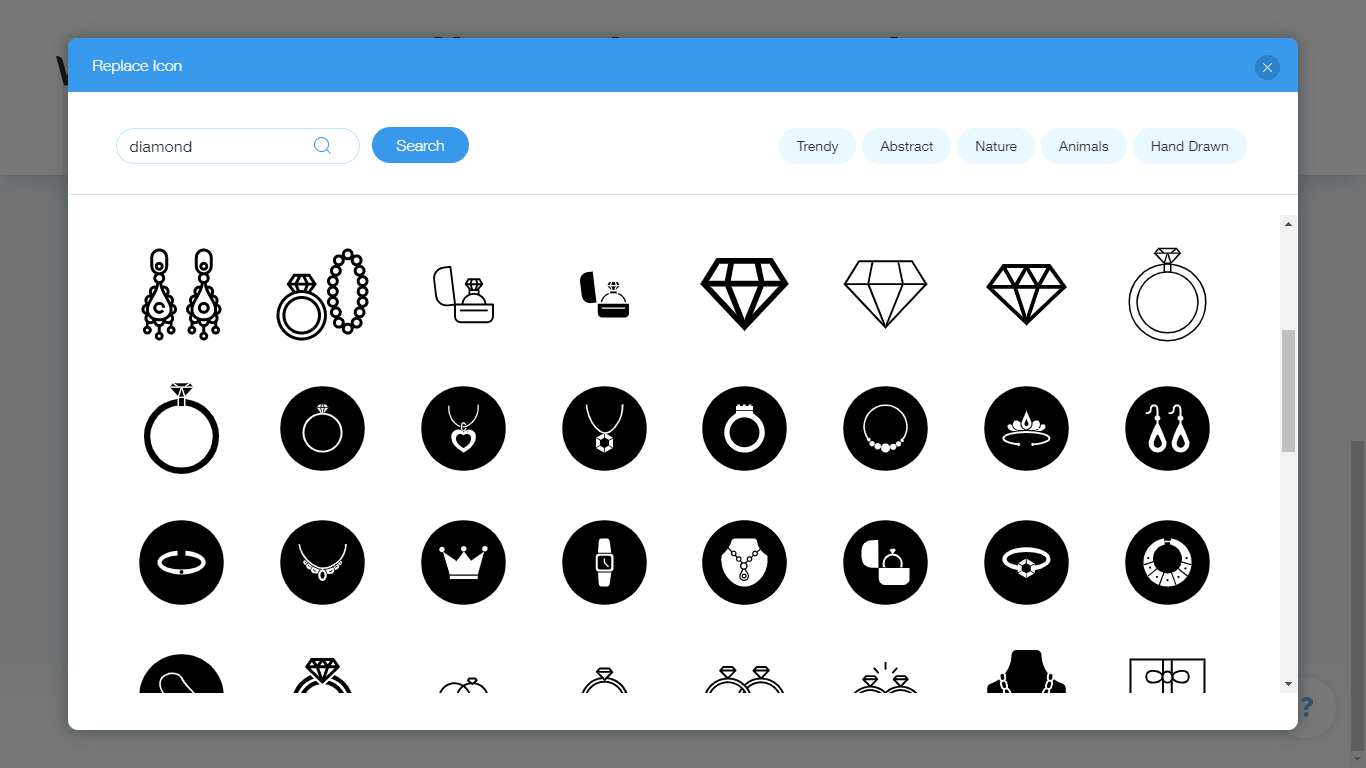 Wix Logo Maker screenshot - diamond icons