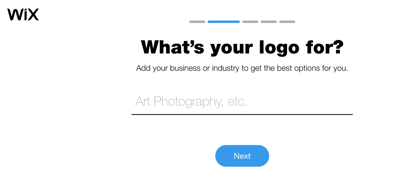 Wix Logo Maker screenshot - Add industry