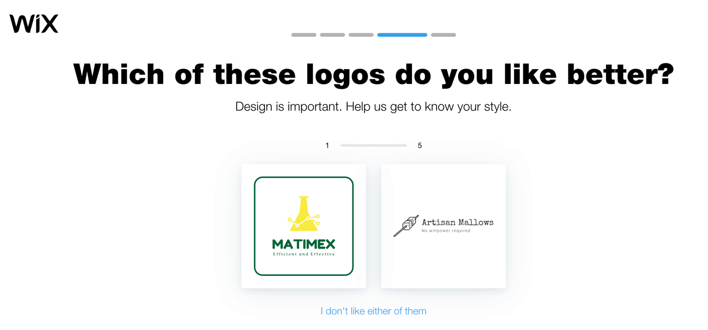 Wix Logo Maker screenshot - logo comparisons