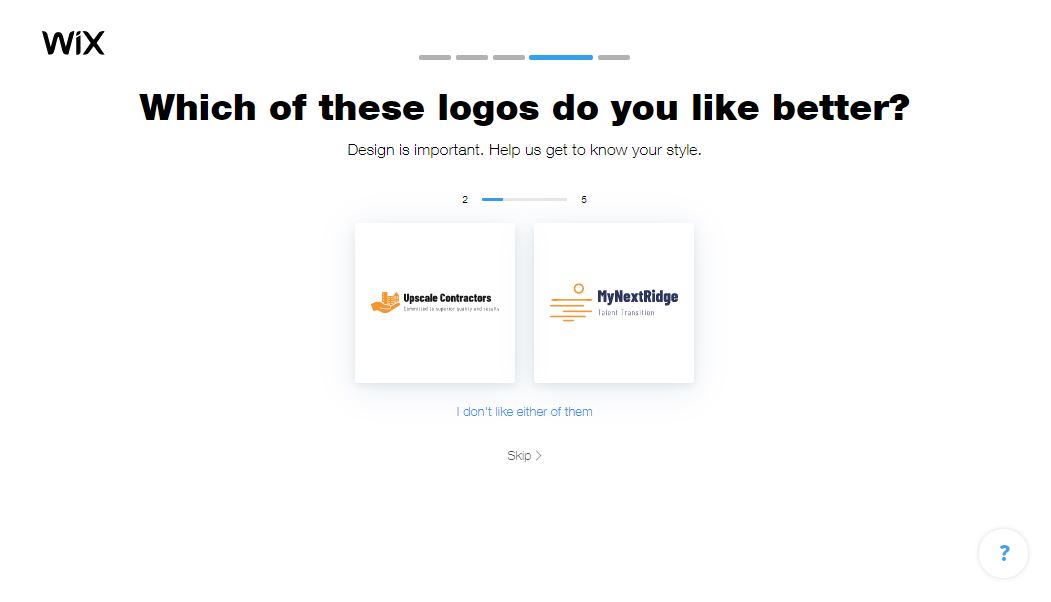 Wix Logo Maker screenshot - Logo comparison