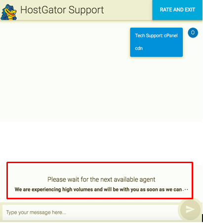 HostGator live chat support