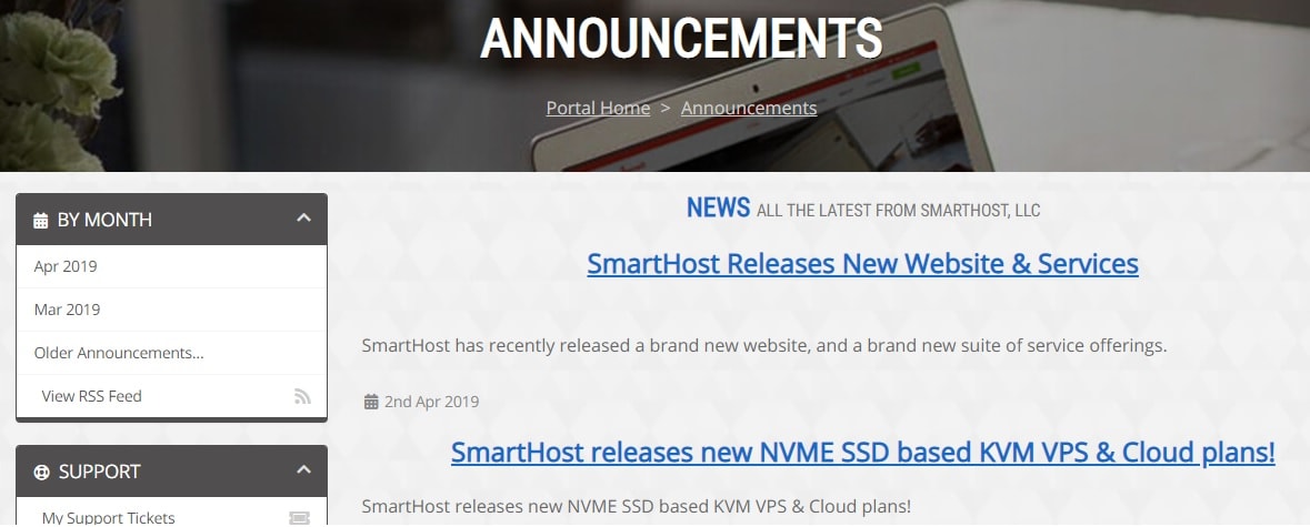 SmartHost announcements