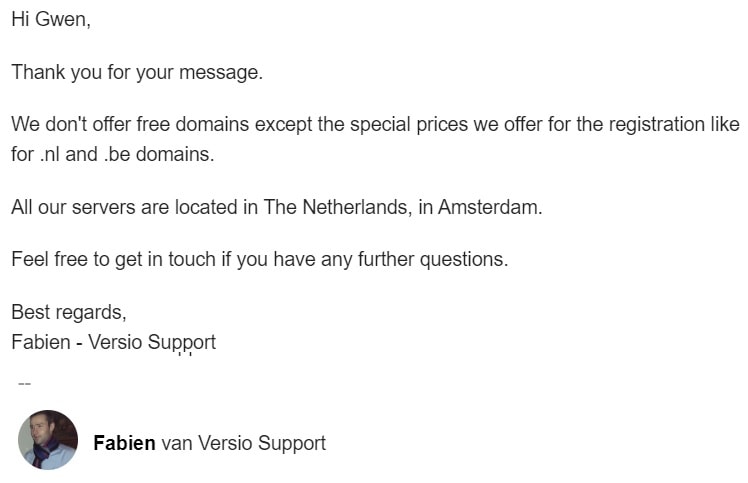 Versio customer support