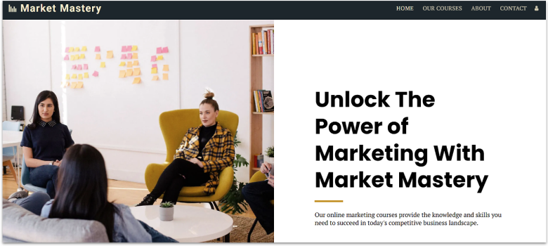 SITE123 Market Mastery template.