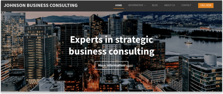 Webador Business Consulting Template.