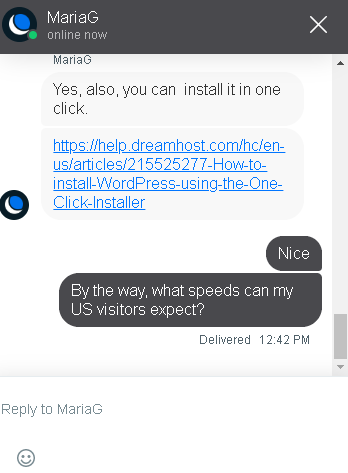 DreamHost - live chat 3