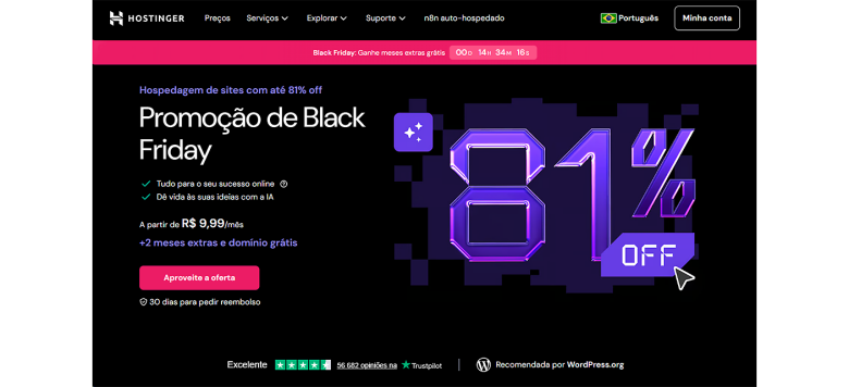 Strona główna Hostinger z przykładowym obrazkiem panelu sterowania