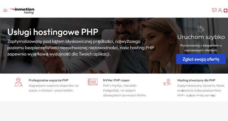 Funkcje wsparcia PHP w InMotion Hosting