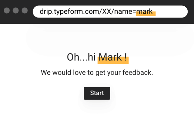 typeform email personalize