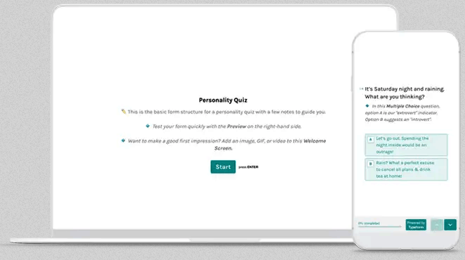 typeform personality quiz