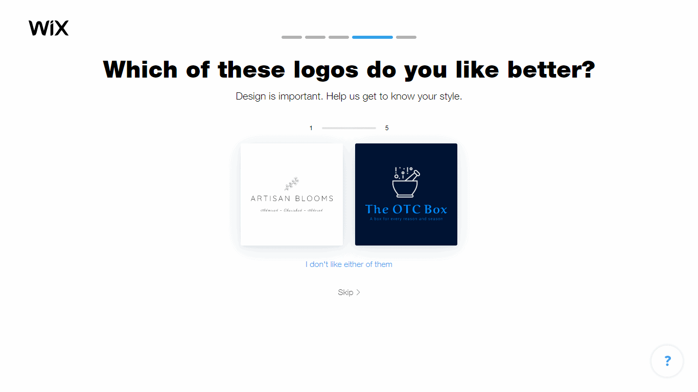 Wix Logo Maker screenshot - logo comparison