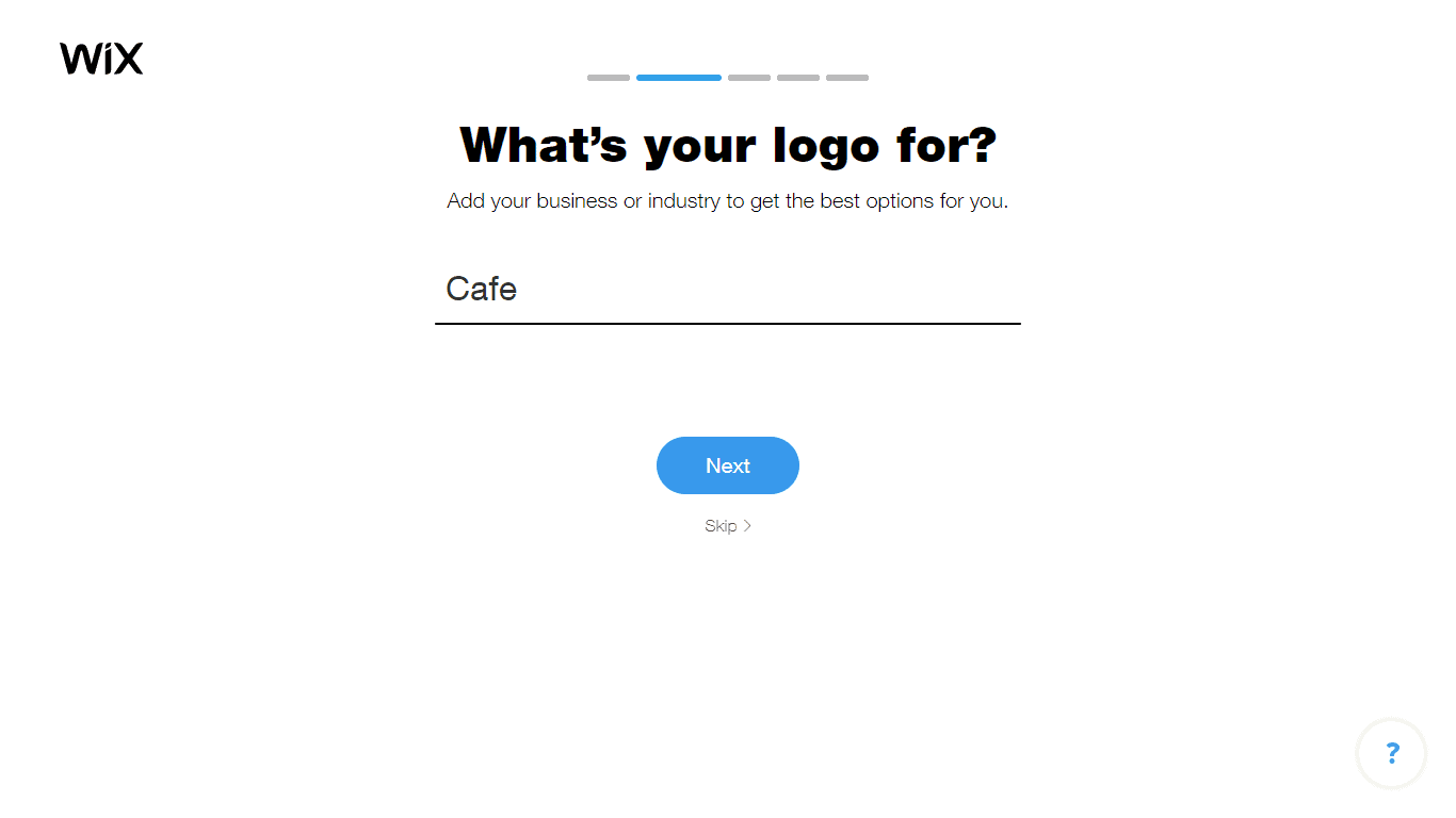 Wix Logo Maker screenshot - Choose industry option