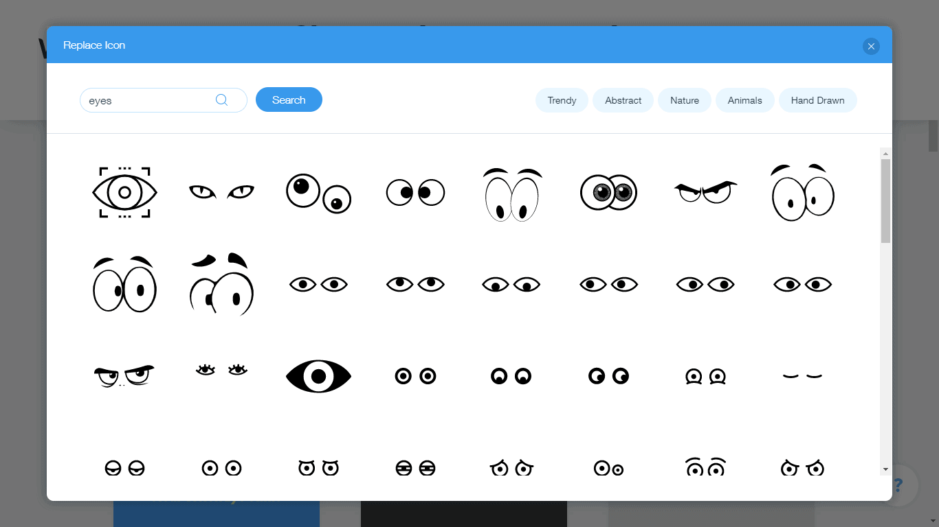 Wix Logo Maker screenshot - eyes icons