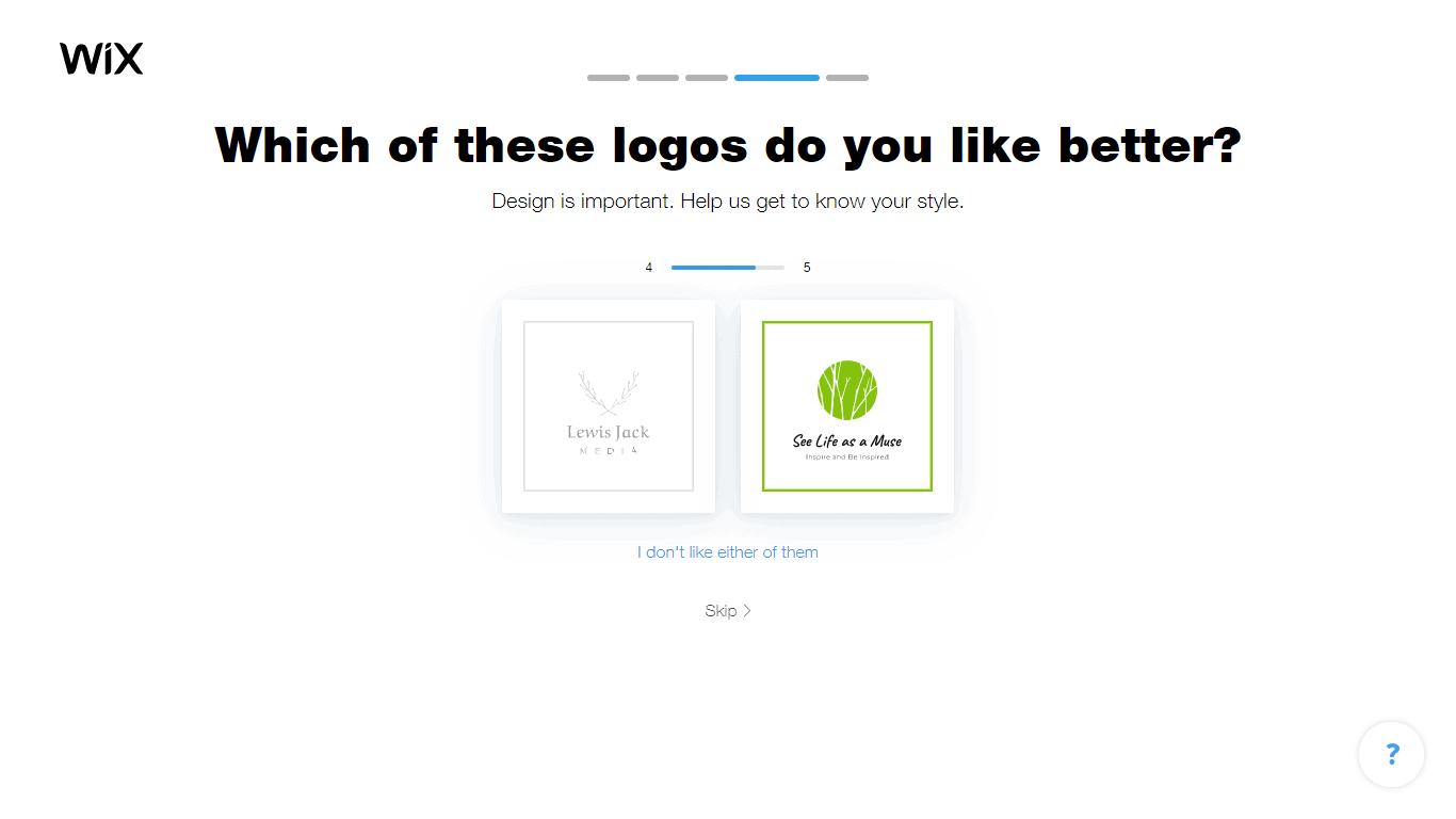 Wix Logo Maker screenshot - logo comparison