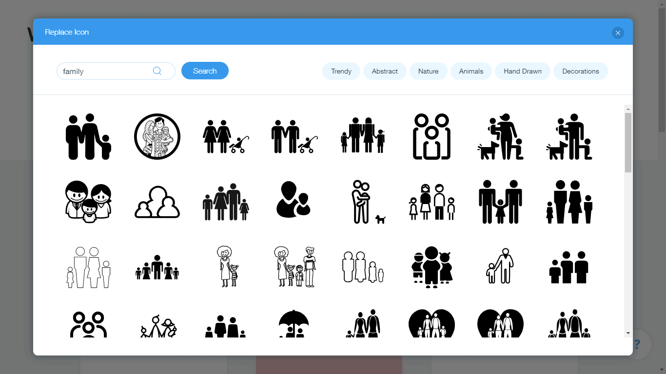 Wix Logo Maker screenshot - family icons