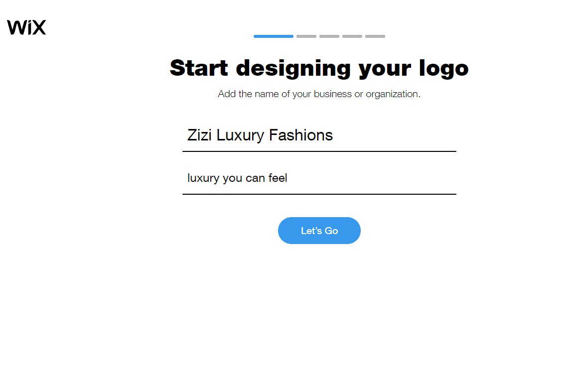 Wix Logo Maker screenshot - Enter company name