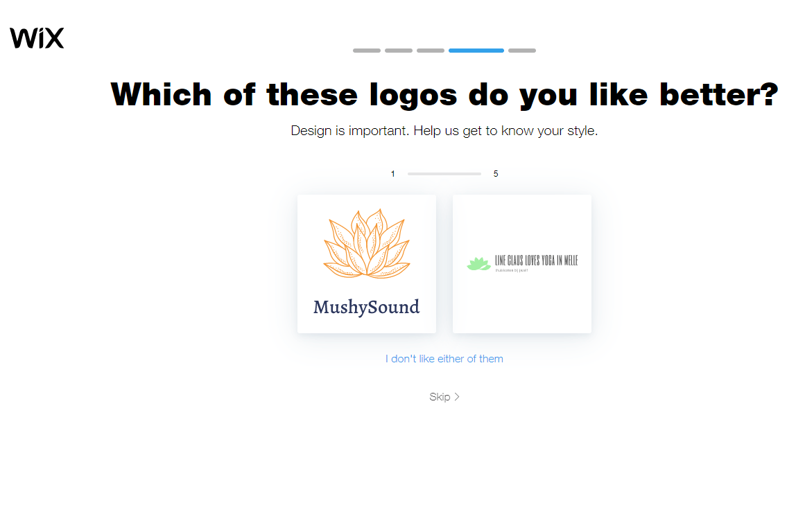 Wix Logo Maker screenshot - logo comparison