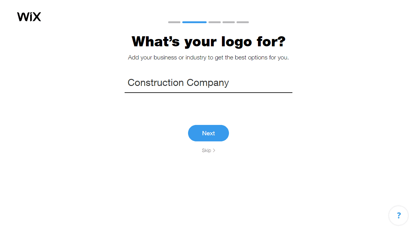 Wix Logo Maker screenshot - Choose industry option