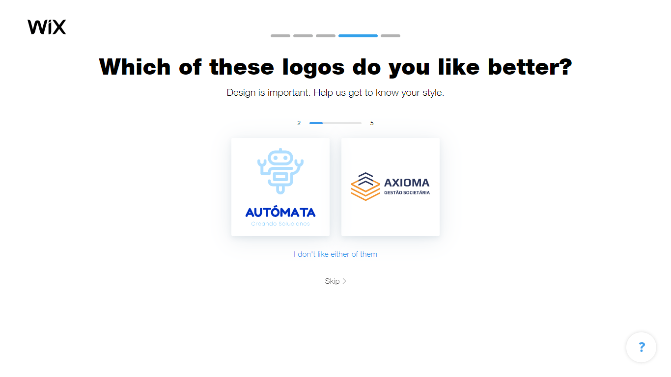 Wix Logo Maker screenshot - logo comparison