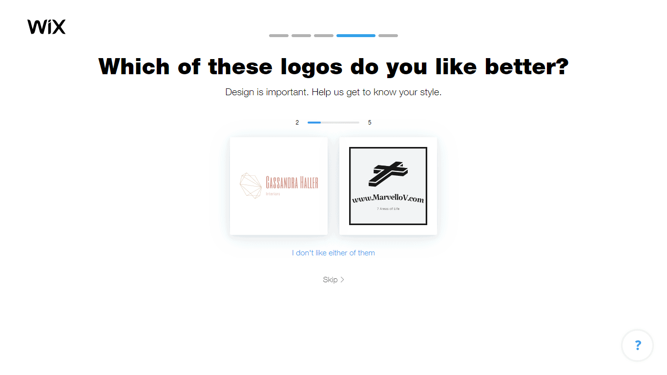 Wix Logo Maker screenshot - logo comparison