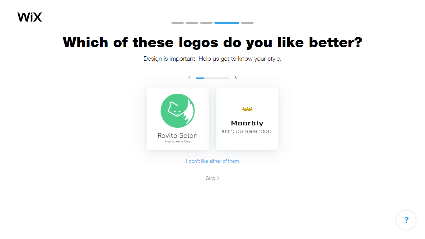 Wix Logo Maker screenshot - logo comparison