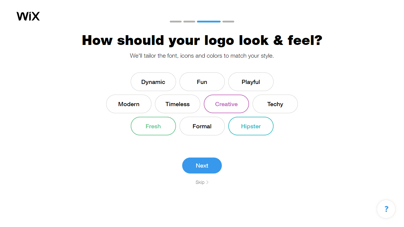 Wix Logo Maker screenshot - look & feel