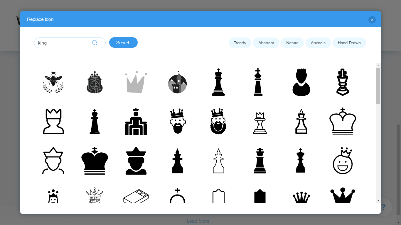 Wix Logo Maker screenshot - King icons