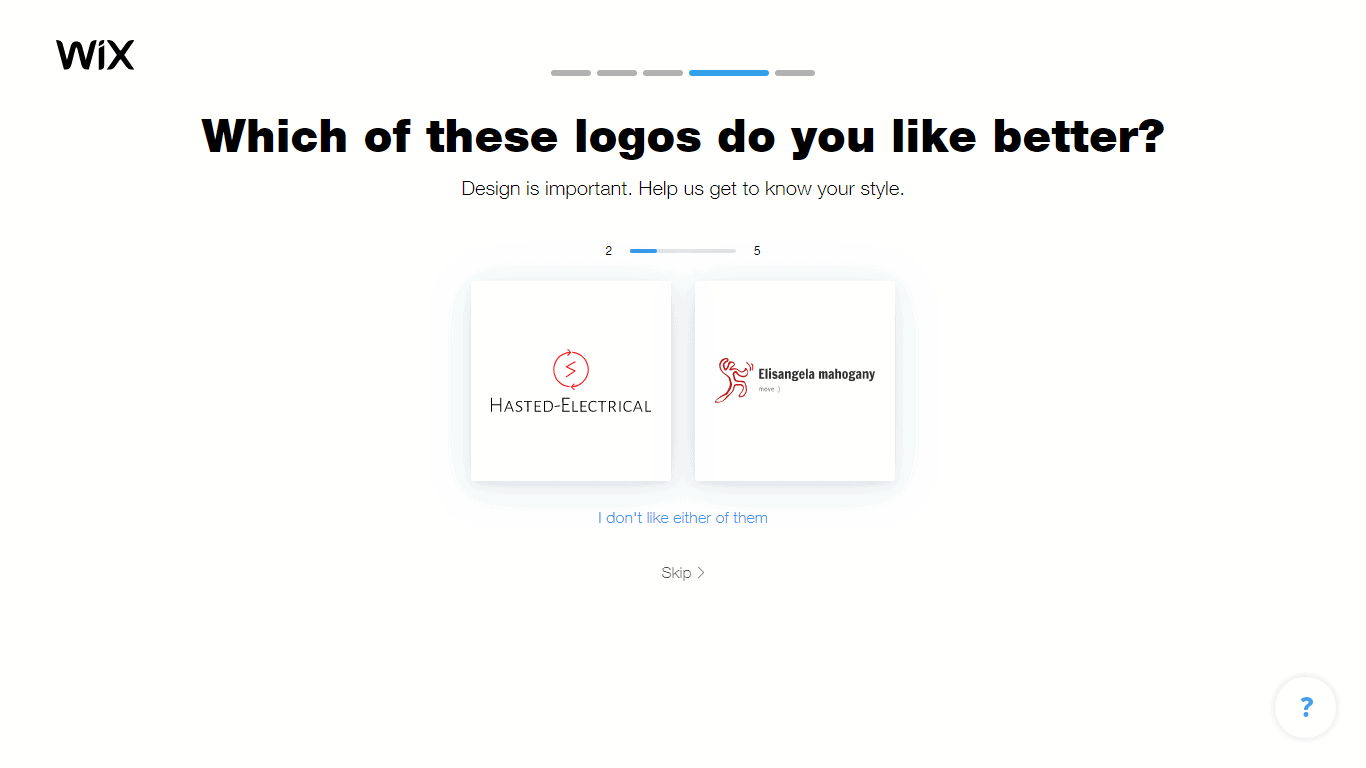 Wix Logo Maker screenshot - logo comparison