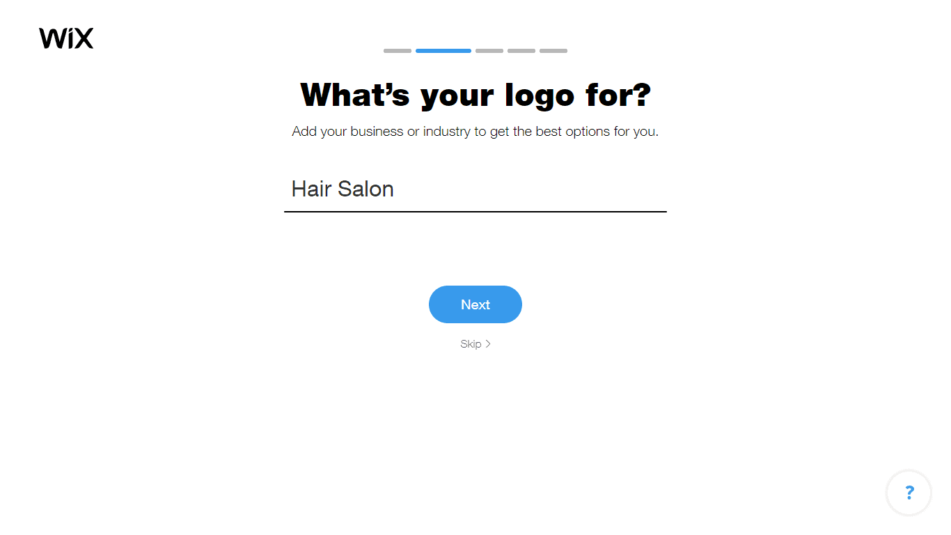 Wix Logo Maker screenshot - Choose industry option