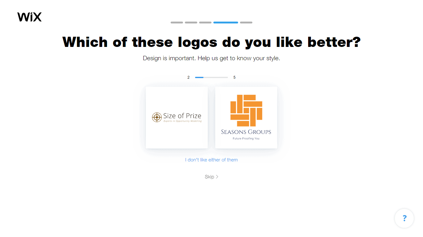 Wix Logo Maker screenshot - which logo do you like better