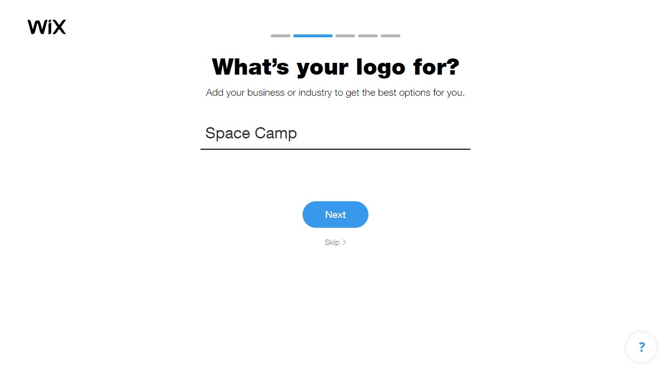 Wix Logo Maker screenshot - Choose industry option