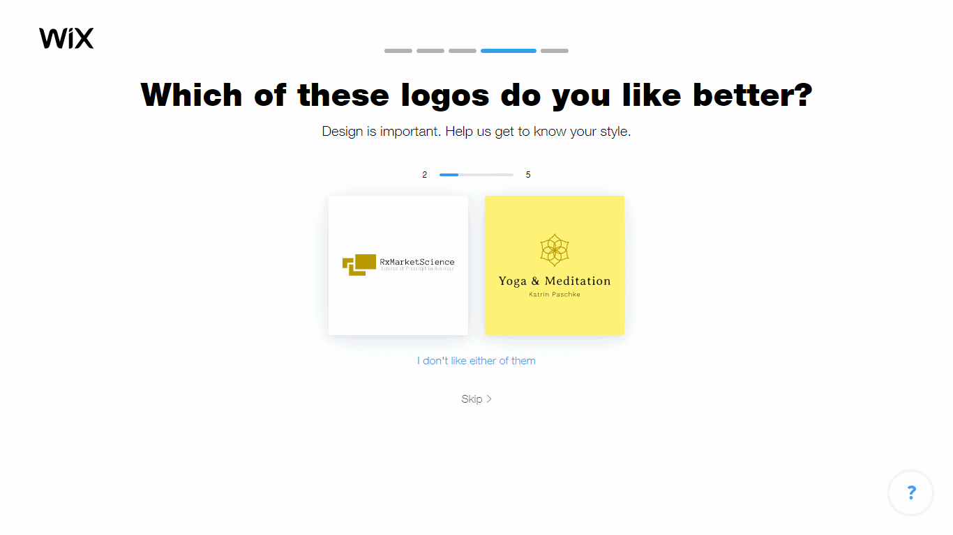 Wix Logo Maker screenshot - logo comparison