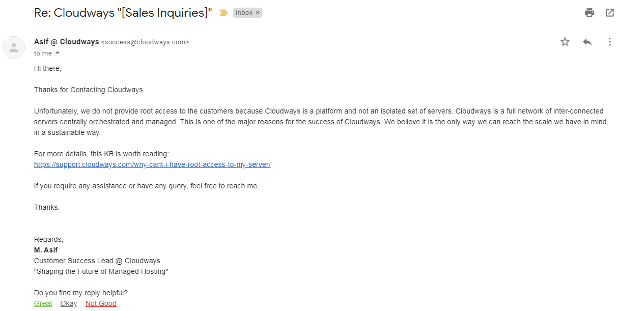 Cloudways Email Support