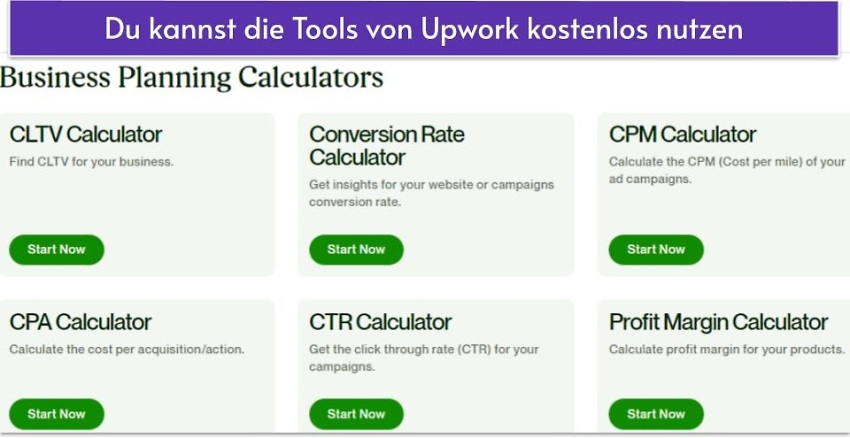 Du kannst die Tools von Upwork kostenlos nutzen