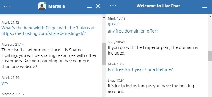 NetHosting Live Chat Support