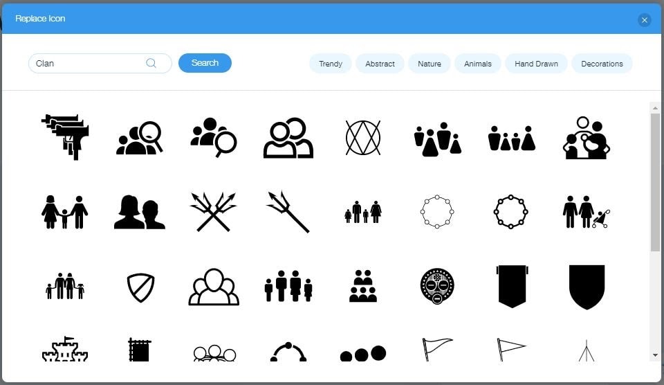 Wix Logo Maker screenshot - clan icons