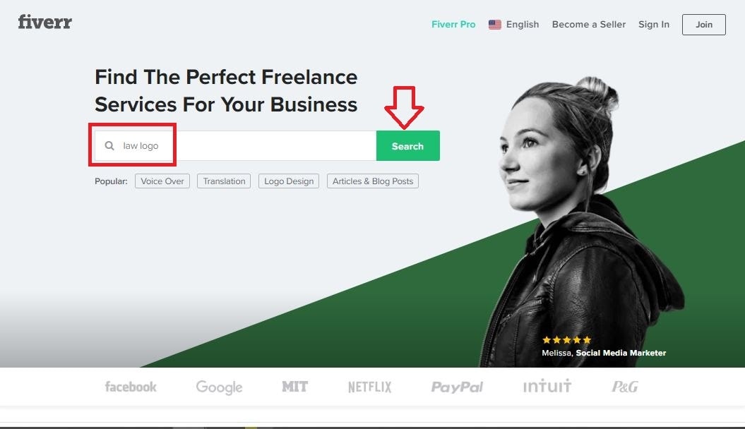 Fiverr screenshot - Fiverr homepage