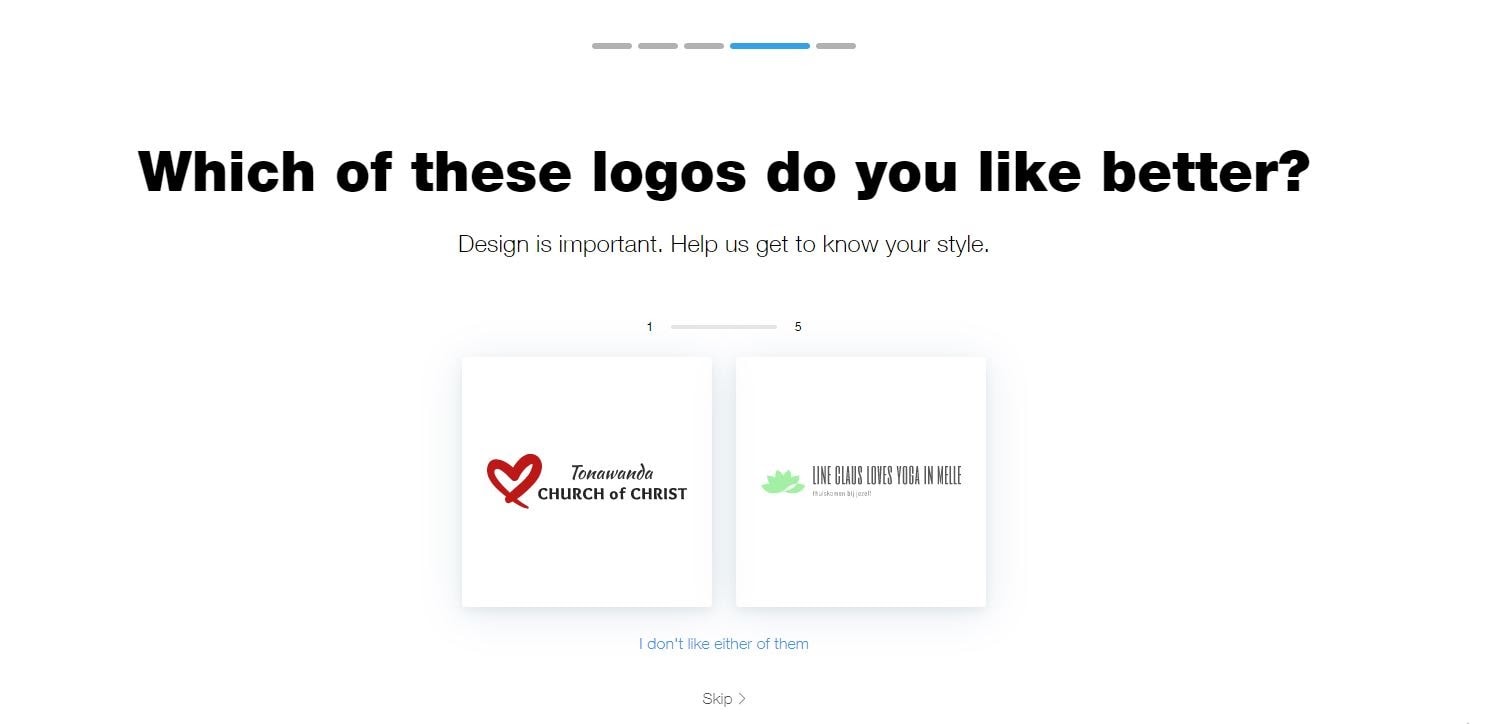 Wix Logo Maker screenshot - logo comparison