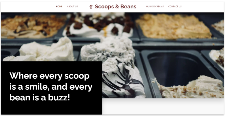 SITE123 Ice Cream Shop Template.