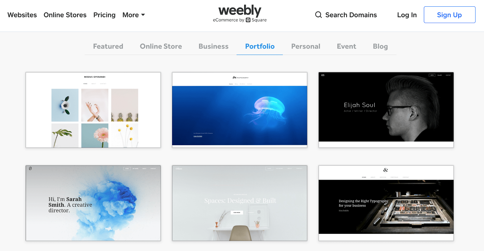 Weebly - template options