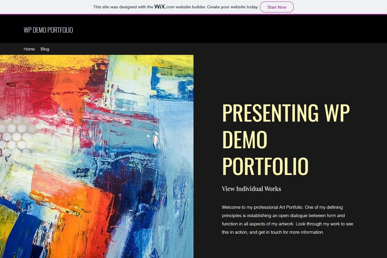 Wix - WP free demo site