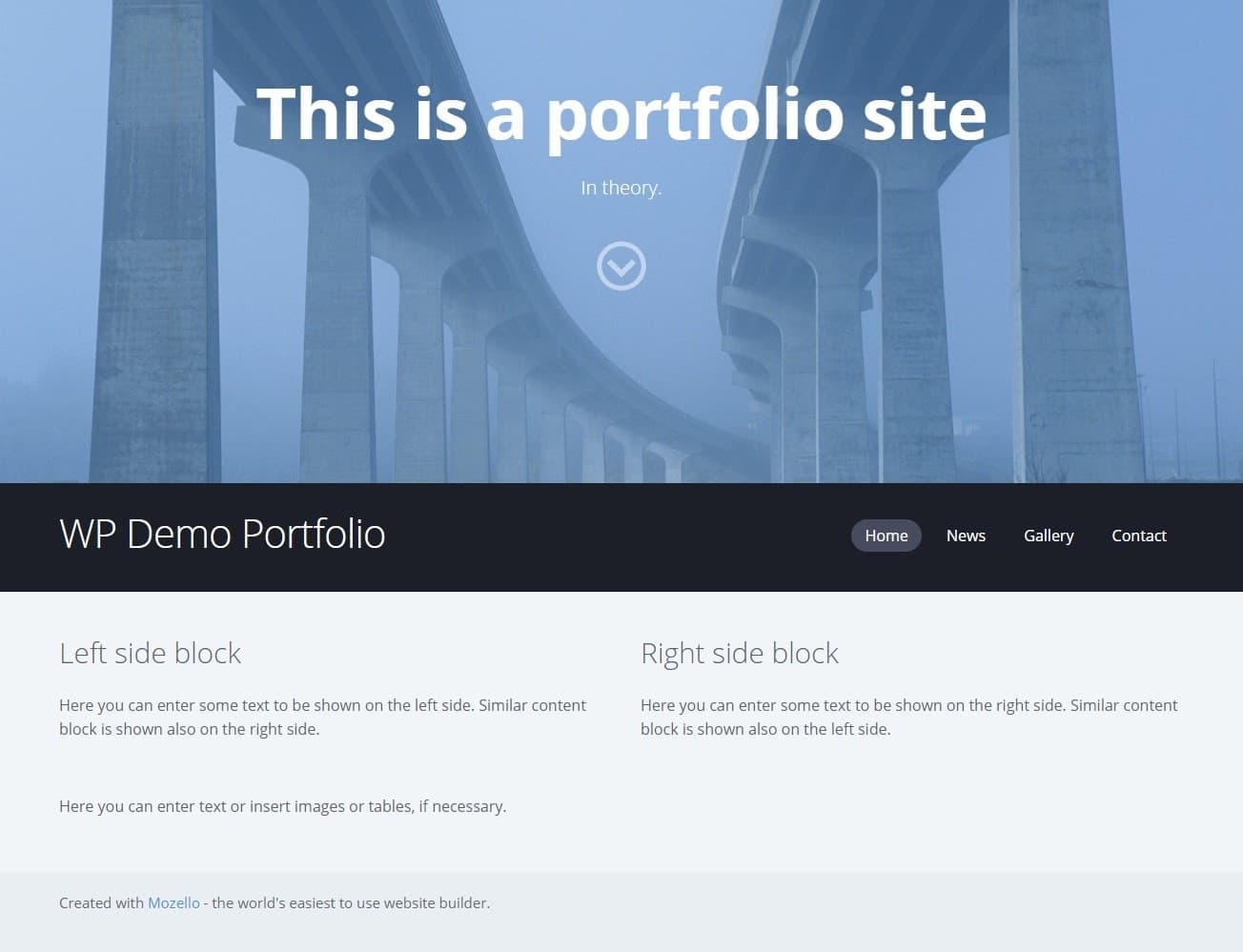 Mozello demo site for Website Planet