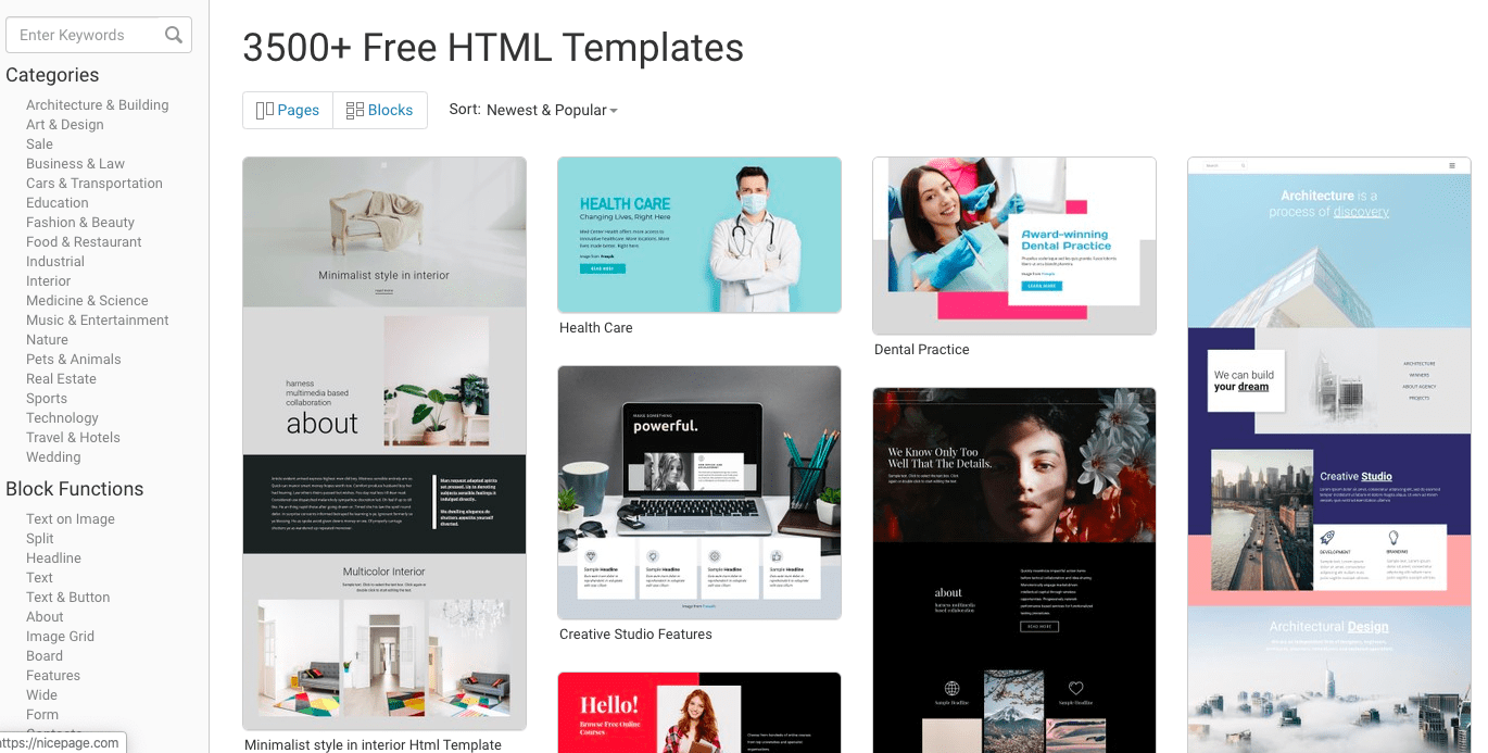 Nicepage website templates