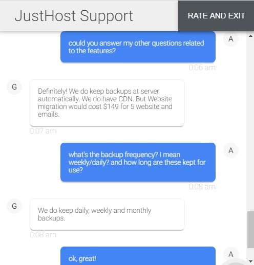 JustHost Live Chat Support